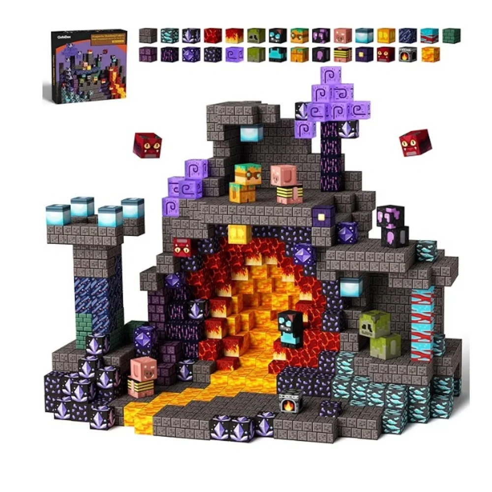 GobiDex 100PCS Magnetic Building Blocks Game-Based Build Magwonder Cave World